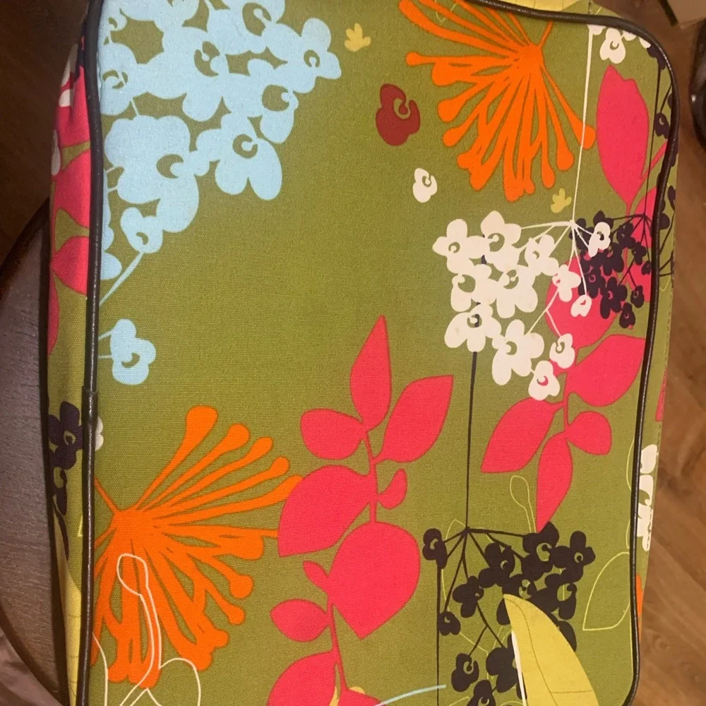 Initials Inc. Floral Green and Multicolor Monogrammed Laptop Bag